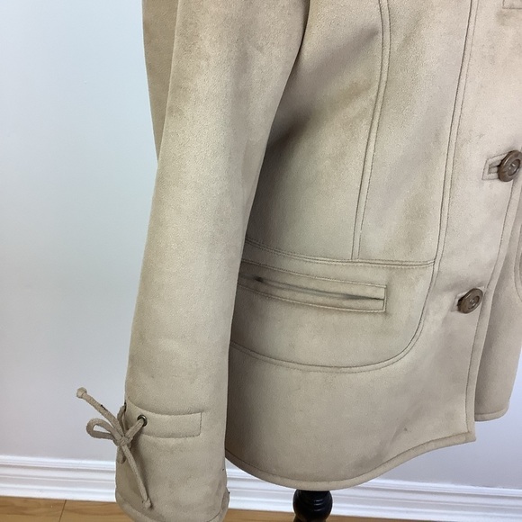 MIDTOWN VINTAGE FAUX SUEDE AND FUR COAT - Picture 5 of 9